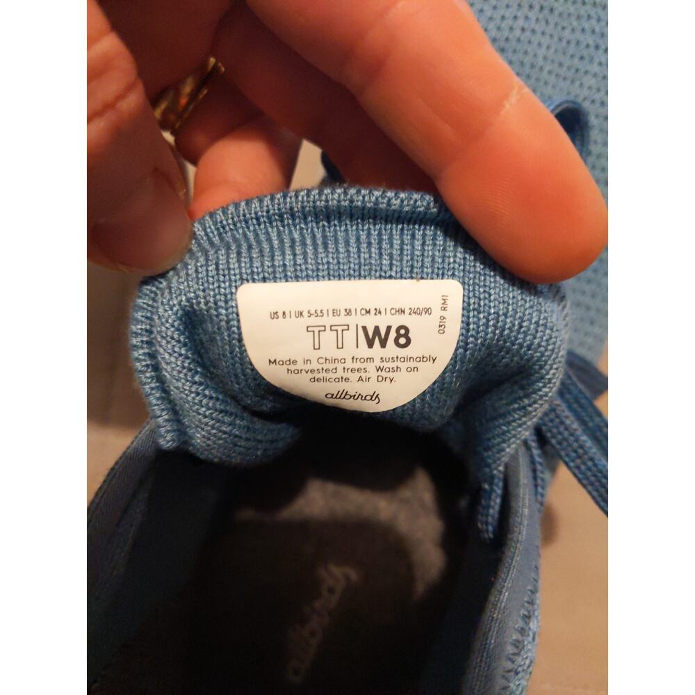 Allbirds Tree Dasher High Top Wool Knit Sneakers Blue Gray Women's 8 EU 38 - Picture 3 of 8